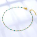 Summer Beach Enamel Ankle Bracelets Bohemian Green Blue Yellow Beads Stainless Steel Leg Chain Vintage Exquisite Foot Jewelry.