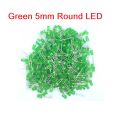 50Pcs- 5Mm Colorful Green Led 5Mm Round Led Light Emitting Diode Basic Green Light Bulbs For Electronics Project Indicator Front Panels Led Light Diy - Rgb Light.