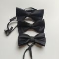 Bow tie - Readymade Clasp Classic Bowtie Plain Black Smooth Formal Tuxedo Bow Tie. 