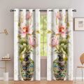 2pcs 3D Beautiful Vase Lotus Flower Digital Printed Curtain Living Room Curtains Grommet Top Curtains Living Room Office Home. 
