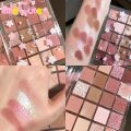 Evening Sakura Dance 20 Color Eye Shadow Plate/ Waterproof Texture Matte Fine Flashing Eye Cosmetics/ Low Saturation Earth Milk Tea Beginner Eye Shadow/ Beauty Products. 