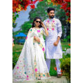 Dhupiyan Saree And Dhupiyan Panjabi Combo Couple Dress- Saree & Panjabi - Comfortable and Suitable for All Seasons and Occasions. 