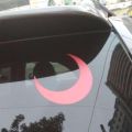Premium Doctor Moon Car Back & Front Glass Sticker-Red (2Pis).
