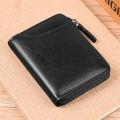 Fashion Men's Leather Wallet RFID Anti Theft Male Business Card Holder Man Money Bag Purse Zipper Wallet for Men. 
