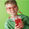 Round Glass Shape Funny Straw toy for baby pvc.