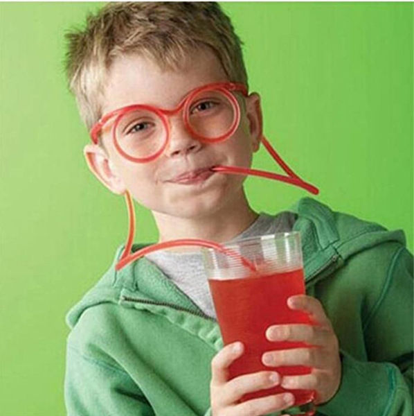 Round Glass Shape Funny Straw toy for baby pvc