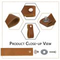 Leather Drawer Pulls 8 Pcs Leather Dresser Knobs Handmade Pure Leather Handles for Cabinet Doors and Drawers (Brown).