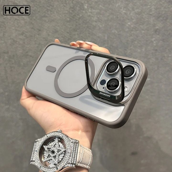 HOCE%20Invisible%20Bracket%20with%20Lens%20Film%20Magnetic%20Phone%20Case%20For%20iPhone%2017%2016%2015%2014%2013%2012%20Pro%20Max%2015%20Plus%2011%20Magsafe%20Case%20Lens%20Kickstand%20Clear%20TPU%20Protector%20Cover%20-%20Image%202