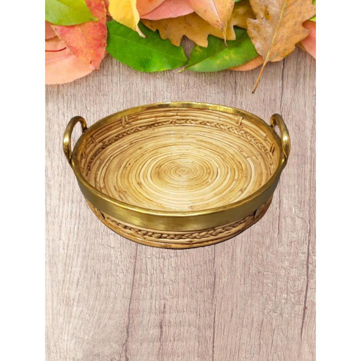 Cane Beni Round Tray W/Br.  W/H (S)