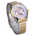 Chino full-automatic mechanical watch waterproof hollow steel band watch men's and men's watch fashion casual bottom watch. 