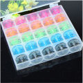A Box of 25pc Coloured Plastic Bobbins in One Plastic Bobbin Case Box Colorful Plastic Sewing Machine Bobbins AA7242.