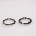 Fashionable fine obsidian rings, women's personality, simple men's rings, couple gifts, atmospheric high-end jewelry. 