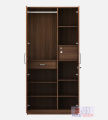 Teak Elegance 2-Door Wardrobe, Partex MDF Laminated Board Secure 2 part big size Almirah with clothes storage Hanger and 8 cube box shelve with Inner drawer and 1 lock cabinet, Nice shop 2 Doors Almirah 72/30. 
