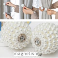 Magnetic Curtain Holder Pearl Ball Rope Curtain Tiebacks Magnetic Curtain Tieback Buckle(1 pair).