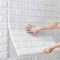 3D Self-Adhesive Foam Wall Stickers for Living Room, Bedroom, Kitchen, Kids Room, Waterproof, Anti-Collision, Easy to Install (White,Pink, 1,2,3,4 Square Feet).