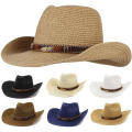 Beach Hat Hat Outdoor Men Straw Cowboy Hat Straw Hat Men Cap.