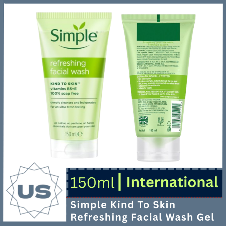 Simple Kind To Skin Refreshing Facial Wash Gel I 150 ml I International