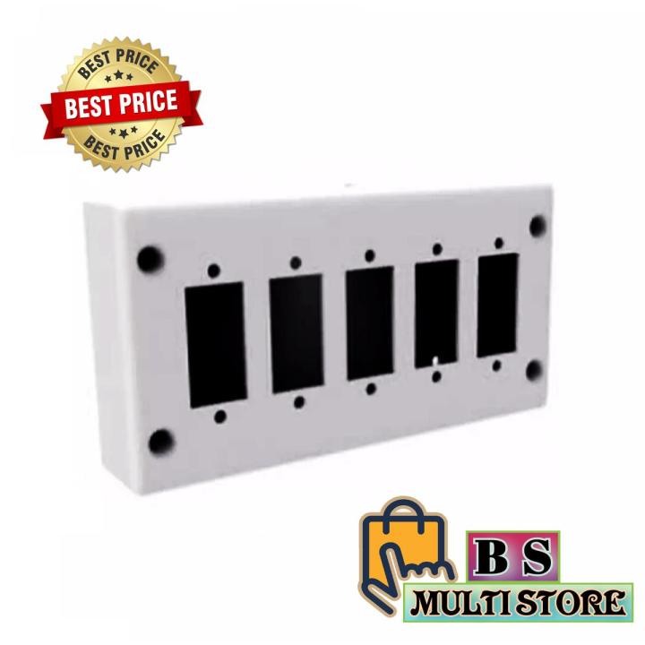 5 Hole Piano Switch Box Plastic Nylon ( Electrical Switch Board of 5 points ) White Color