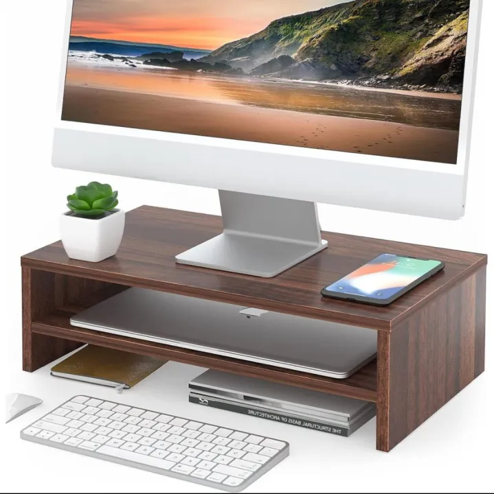 Desktop%20Monitor%20Stand-Wood%20Monitor%20Stand-Monitor%20Stand%20With%20Shelf%20for%20Laptop,%20Ergonomic%20Computer%20Modern%20Office%20Desk,%20Notebook%20Shelf%20-%20Image%202