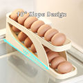 Automatic Roll-Down Double-Layer Egg Organizer, Automatic Scrolling Egg Dispenser Holder Storage Box Container Refrigerator for Refrigerator Kitchen Cabinet-1pcs-Best Rate. 