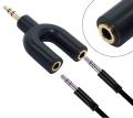 Audio Splitter Adapter,U Shape 3.5 Mm Jack Male To 2 Female Headphone Splitter. 