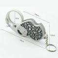 Double Lens LED Magnifying Glass Folding Keychain Handheld Illuminated Magnifies Pocket Size Lens Size (8x37mm, 20x12mm).