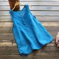 Women Casual Linen Tops Tee Vintage Solid Sleeveless Loose Vest Blouse Sleeveless Tank Top Vest Summer Casual Loose&50. 