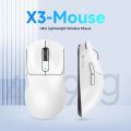 X3 Lightweight Wireless Gaming Mouse with 3 Mode 2.4G USB-C Wired Bluetooth 26K DPI PAW3395 Optical Sensor for PC/Laptop/Win/Mac. 