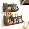 Optional Hanging Storage Basket Kitchen Fruit Vegetable Plates Dishes Tray Grocery Holder Kitchen Shelf Easy to Install.