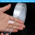Double-Sided Nano Magic Tape (2 Meter) - Heavy Duty Traceless Adhesive for Home & Office (1 Pcs). 