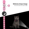 TWEXQNY 2X Cat Collar, for Air Tag Cat Collar with Safety Buckle and Bell, Reflective Cat Collar in 3/8Inch Width Pink.