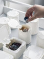 Household Mini Gadget Storage Box Desktop Makeup Cotton Box Floss Storage Box Office Sundries Box. 