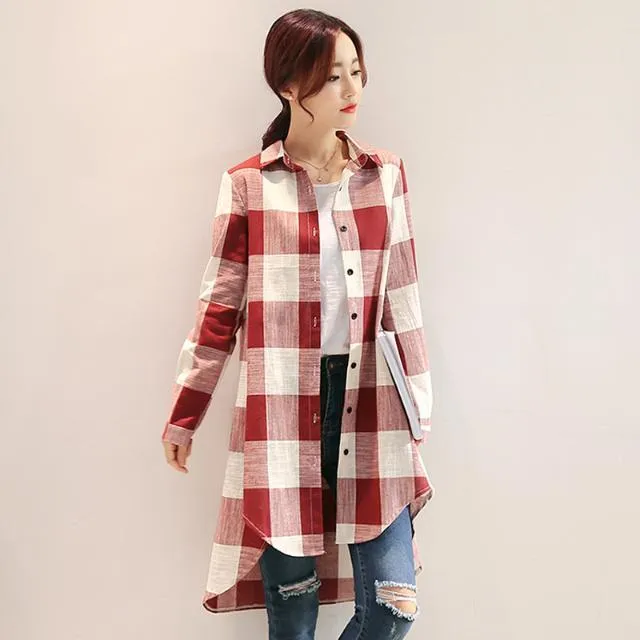 Plaid%20Loose-Fitting%20Shirt%20Mid-Length%20Fashion%20Large%20Size%20Women's%20Shirt%20Spring%20and%20Autumn%20New%20Korean%20Slim%20Fit%20Sun%20Protective%20Clothes%20Coat%20-%20Image%208