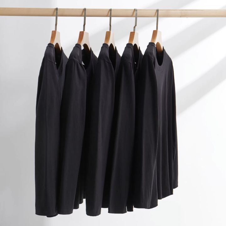 230%20Kedaifa%20Xinjiang%20Cotton%20Long%20Sleeve%20White%20T%20T-shirt%20Heavy%20Loose%20Men's%20and%20Women's%20Inner%20Wear%20Solid%20Color%20All%20Cotton%20Base%20T%20T-shirt%20-%20Image%204