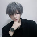 Japanese Wig Men's Short Hair Is Too White Gay Curly Hair Daily Female UniversalcosKorean Style Handsome Full-Head Wig Type. 