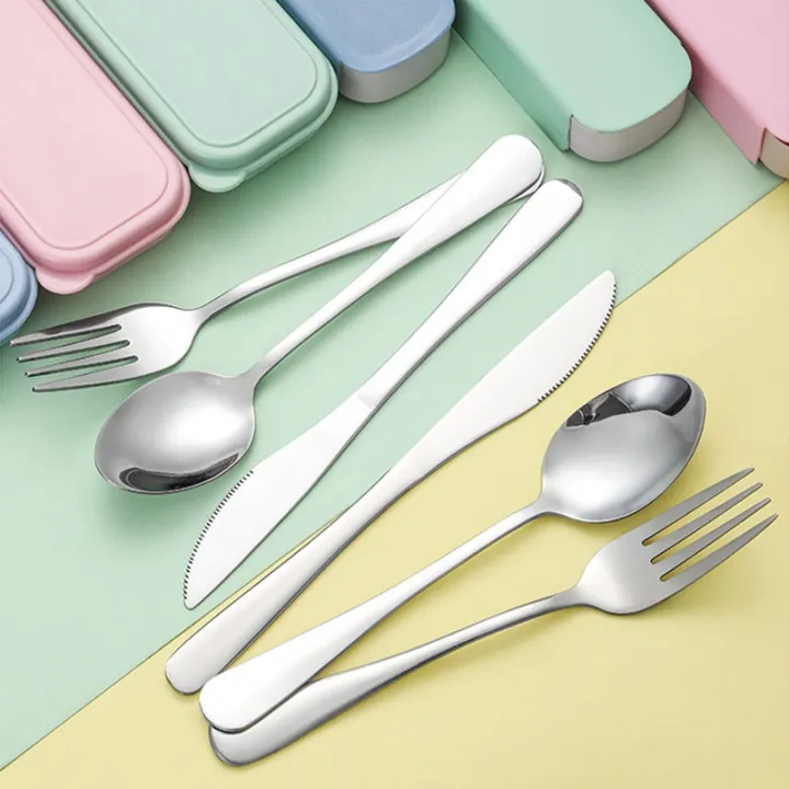 Cutlery%20Set%20Western%20Food%20Knife%20Stainless%20Steel%20Fork%20Spoon%20For%20Kids%20Student%20Picnic%20Camping%20Travel%20Portable%20Tableware%20Set%20With%20Box%20-%20Image%203