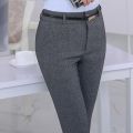 Lenshin Plus Size Formal Adjustable Pants for Women Office Lady Style Work Wear Straight Belt Loop Trousers Business Design.