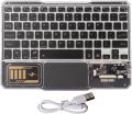 Bluetooth Keyboard Transparent, Multi Device Ultra Thin Portable Wireless Keyboard for Smartphone Tablet Laptop, Backlit Mini Rechargeable Keyboard for IOS Android Windows (Black). 