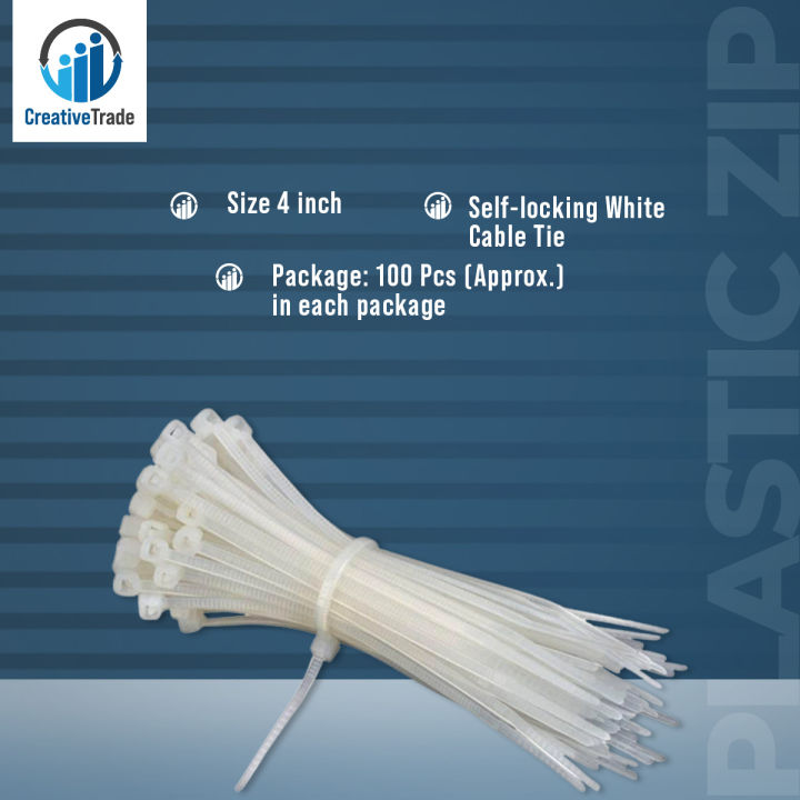 4"%20Inch%20Cable%20Tie%20Plastic%20Zip%20Tie%20-%20Pack%20of%20%20100%20Pcs%20(Approx)%20%20-%20Organize%20Your%20Cables%20and%20Wires%20Easy%20to%20Use%20and%20Maintain%20-%20Image%202