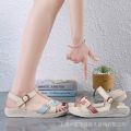 Casual Shoes 2024 Summer New Fashion All-Match Genuine Leather Flat Heel Women's Non-Slip Shoes Flat Student Mom Sandals for Women. 