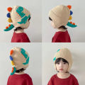 【Big-promotion】 Cute Dinosaur Winter Hat For Girls Kids Beanies Child Knit Hat Warm Earflap Caps BAWEI.