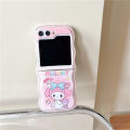 Wavy Phone Case For Samsung Galaxy Z Flip 4 5 3 Cute Pink Hello Kitty Cinnamoroll Sanrio Kuromi Edge Back Cover Mascaraara. 