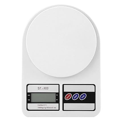 Digital Kitchen Weighing Scale Portable Weighting Machine For Home Food Weight Machine Lcd Black Display Measuring Cooking Vegetable Fruit Food Weighing Machine (10 Kg White)