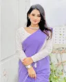 One Color Half Silk Tangail Saree For Women - Light Purple Color - Perefct For All Seasons and Occasions. 