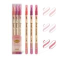 Retro color Brush Pens Set Dual side Fine Liner Water Based Ink 3PCS set - Purple. 