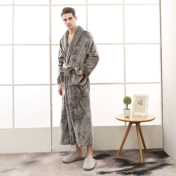 Winter%20Flannel%20Couple%20Nightgown%20Women's%20Lengthen%20and%20Thicken%20Red%20Wedding%20Bathrobe%20Fleece-Lined%20Men's%20Winter%20Pajamas%20Robe%20-%20Image%204
