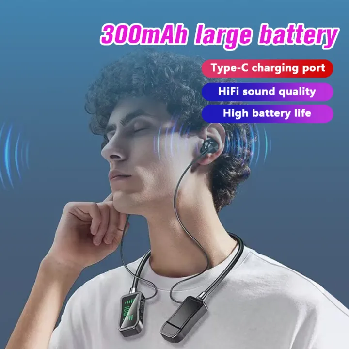 TIMACK%C2%AE%20Wireless%20Earphones%20Bluetooth%205.3%20Neckband%20Headphones%20Gaming%20Stereo%20Sport%20Headset%20Waterproof%20Earbuds%20With%20TF%20Card%20LED%20Display%20-%20Image%205