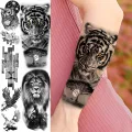【beauty code store】3D Tiger Woods Lion For Women Adult Men Owl Universe Flower Eagle Fake Tattoo Forearm Washable Tatoos. 