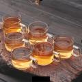 Crystal Clear Glass Tea Cup Set- 6 pcs- Cup with piris.