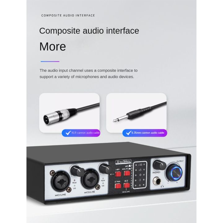 2%20in%202%20Out%20USB%20Audio%20Interface%2032Bit/384KHZ%20Studio%20Parts%20Kit%20Recording%20Sound%20Card%2048V%20Phantom%20-%20Image%208
